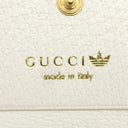 グッチ GUCCI adidas コラボ ホースビット 702248 ホワイト×ブラック レザー 二つ折り財布 ゴールド金具 白 黒 アディダス ショルダーウォレット 新品 未使用