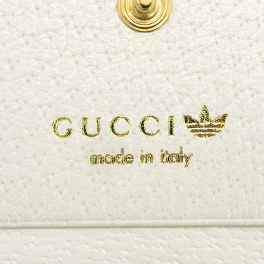 グッチ GUCCI adidas コラボ ホースビット 702248 ホワイト×ブラック レザー 二つ折り財布 ゴールド金具 白 黒 アディダス ショルダーウォレット 新品 未使用
