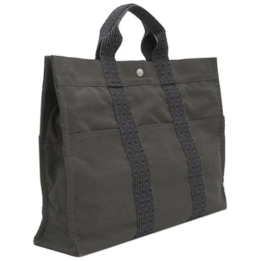 エルメス HERMES エールライントート MM  グレー キャンバス トートバッグ シルバー金具 鍵・カデナ欠品