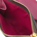 ルイヴィトン LOUIS VUITTON ポルトフォイユ ゾエ M62932 フューシャ モノグラムキャンバス レザー 三つ折り財布 ゴールド金具 茶