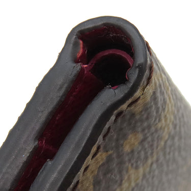 ルイヴィトン LOUIS VUITTON ポルトフォイユ ゾエ M62932 フューシャ モノグラムキャンバス レザー 三つ折り財布 ゴールド金具 茶