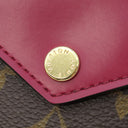 ルイヴィトン LOUIS VUITTON ポルトフォイユ ゾエ M62932 フューシャ モノグラムキャンバス レザー 三つ折り財布 ゴールド金具 茶