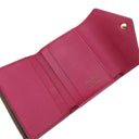 ルイヴィトン LOUIS VUITTON ポルトフォイユ ゾエ M62932 フューシャ モノグラムキャンバス レザー 三つ折り財布 ゴールド金具 茶