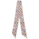 エルメス HERMES ツイリー クリーム×ホワイト×ローズ シルク スカーフ 【COUVERTURES ET TENUES/馬着】