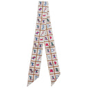 エルメス HERMES ツイリー クリーム×ホワイト×ローズ シルク スカーフ 【COUVERTURES ET TENUES/馬着】