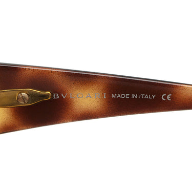 ブルガリ BVLGARI ブルガリブルガリ 63□16 ブラウン プラスチック サングラス ゴールド金具 茶