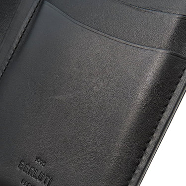 ベルルッティ BERLUTI サンタル ダークブラウン ヴェネチアンスクリットレザー 長財布 シルバー金具 黒 カリグラフィ 二つ折り