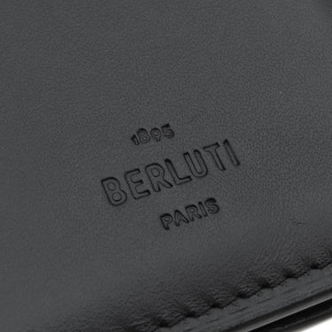 ベルルッティ BERLUTI サンタル ダークブラウン ヴェネチアンスクリットレザー 長財布 シルバー金具 黒 カリグラフィ 二つ折り