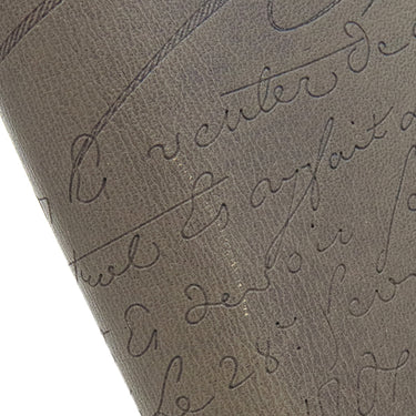 ベルルッティ BERLUTI サンタル ダークブラウン ヴェネチアンスクリットレザー 長財布 シルバー金具 黒 カリグラフィ 二つ折り