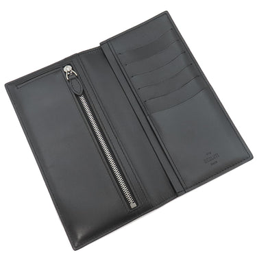 ベルルッティ BERLUTI サンタル ダークブラウン ヴェネチアンスクリットレザー 長財布 シルバー金具 黒 カリグラフィ 二つ折り