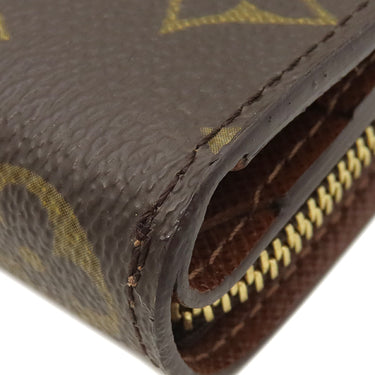 ルイヴィトン LOUIS VUITTON コンパクトジップ M61667 モノグラム モノグラムキャンバス 二つ折り財布 ゴールド金具 茶
