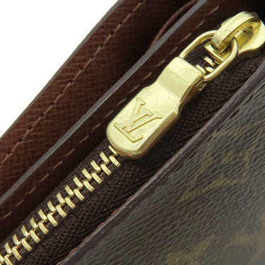 ルイヴィトン LOUIS VUITTON コンパクトジップ M61667 モノグラム モノグラムキャンバス 二つ折り財布 ゴールド金具 茶