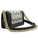 シャネル CHANEL モザイク ボーイシャネル A67085 ボルドー レザー ショルダーバッグ ヴィンテージ金具 タイルデザイン