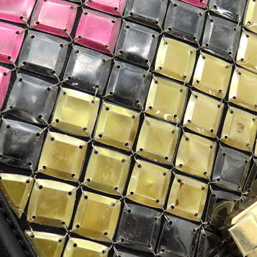 シャネル CHANEL モザイク ボーイシャネル A67085 ボルドー レザー ショルダーバッグ ヴィンテージ金具 タイルデザイン