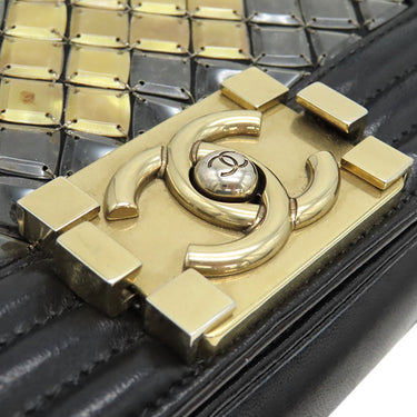 シャネル CHANEL モザイク ボーイシャネル A67085 ボルドー レザー ショルダーバッグ ヴィンテージ金具 タイルデザイン
