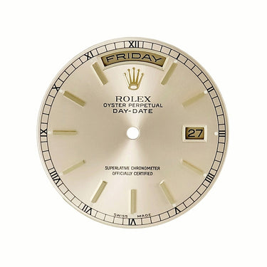 ロレックス ROLEX 純正 デイデイト 118238用 ダイアル シャンパンゴールド ステンレススチール 腕時計パーツ 三針/曜日/日付ディスク付き 文字盤 替え トリチウム バー シャンパン