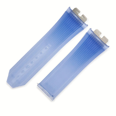 ウブロ HUBLOT 純正 ビッグバン ウニコ 411用 ラバーバンド スケルトンブルーグラデーション ラバー 腕時計パーツ 新品同様 替え ベルト ストラップ 予備 交換 スペア 28mm ブルー 青