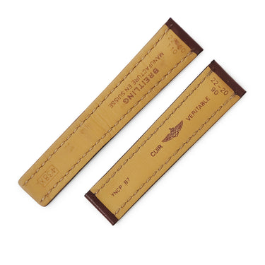 ブライトリング BREITLING 純正 レザーバンド ブラウン レザー 腕時計パーツ 替え ベルト ストラップ 本革 牛革 予備 スペア 交換 部品 パーツ 22mm ブラウン 茶