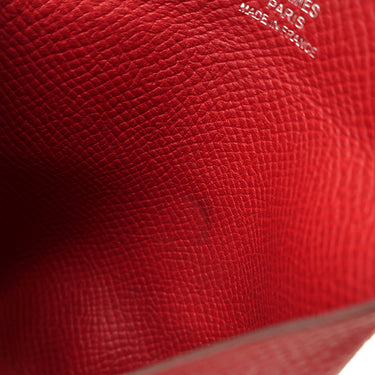 エルメス HERMES バスティア ルージュカザック ヴォーエプソン コインケース シルバー金具 赤