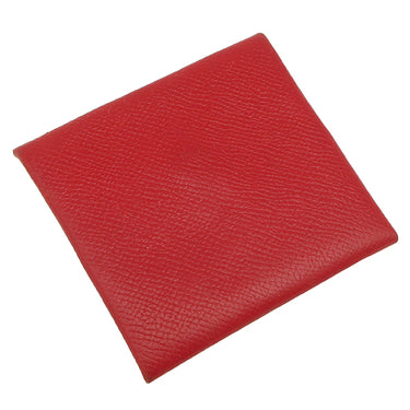 エルメス HERMES バスティア ルージュカザック ヴォーエプソン コインケース シルバー金具 赤