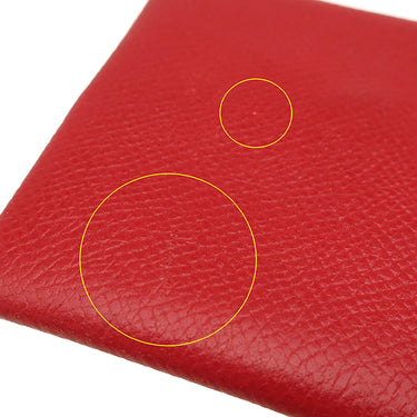 エルメス HERMES バスティア ルージュカザック ヴォーエプソン コインケース シルバー金具 赤