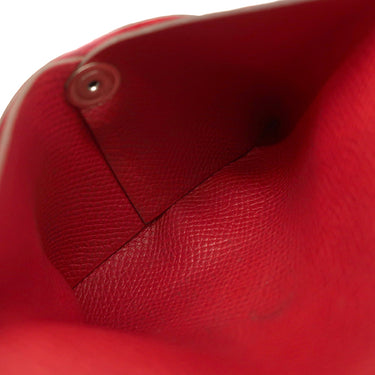 エルメス HERMES バスティア ルージュカザック ヴォーエプソン コインケース シルバー金具 赤