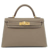 エルメス HERMES ミニケリードゥ 外縫い エトゥープ ヴォーエプソン 2WAYバッグ ゴールド金具 新品 未使用 グレージュ ショルダー