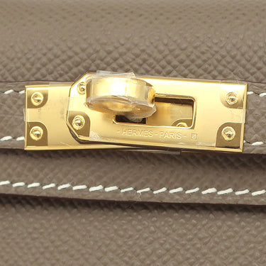 エルメス HERMES ミニケリードゥ 外縫い エトゥープ ヴォーエプソン 2WAYバッグ ゴールド金具 新品 未使用 グレージュ ショルダー