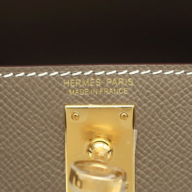 エルメス HERMES ミニケリードゥ 外縫い エトゥープ ヴォーエプソン 2WAYバッグ ゴールド金具 新品 未使用 グレージュ ショルダー