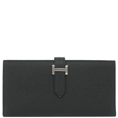 エルメス HERMES ベアンスフレ ブラック ヴォーエプソン 長財布 シルバー金具 新品 未使用 黒 二つ折財布 新刻印