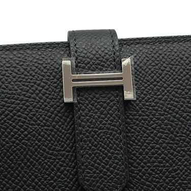 エルメス HERMES ベアンスフレ ブラック ヴォーエプソン 長財布 シルバー金具 新品 未使用 黒 二つ折財布 新刻印