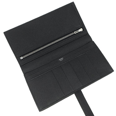 エルメス HERMES ベアンスフレ ブラック ヴォーエプソン 長財布 シルバー金具 新品 未使用 黒 二つ折財布 新刻印