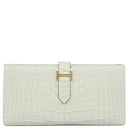 エルメス HERMES ベアンスフレ グリネヴェ アリゲーターマット 長財布 ゴールド金具 新品 未使用 二つ折財布 クロコ 新刻印