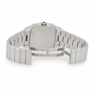 腕時計 カルティエ Cartier サントス ガルベ XL W20098D6 自動巻き メンズ メーカーOH済み シルバー スクエア ローマンインデックス