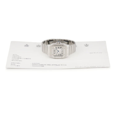 腕時計 カルティエ Cartier サントス ガルベ XL W20098D6 自動巻き メンズ メーカーOH済み シルバー スクエア ローマンインデックス