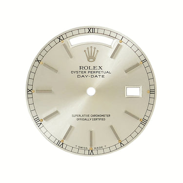 ロレックス ROLEX 純正 ダイアル デイデイト用 シルバー ステンレススチール 腕時計パーツ バーインデックス 文字盤 シルバー ダイヤル 部品 替え 交換 予備 パーツ 美品