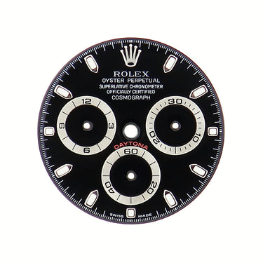 ロレックス ROLEX 純正 ダイアル デイトナ用 ブラック ステンレススチール 腕時計パーツ 116520 文字盤 ブラック 三針 クロノグラフ針 セット 部品 替え 交換 トリチウム 28mm