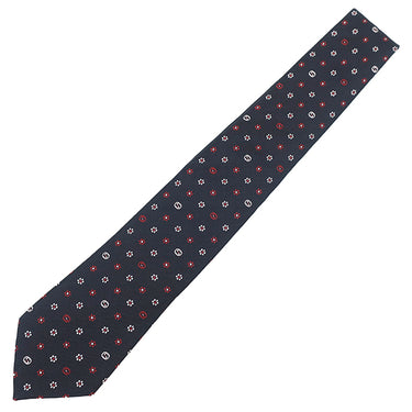 グッチ GUCCI 花柄 7cm ネイビー×レッド×ホワイト シルク ネクタイ 紺 赤 白 インターロック