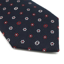 グッチ GUCCI 花柄 7cm ネイビー×レッド×ホワイト シルク ネクタイ 紺 赤 白 インターロック