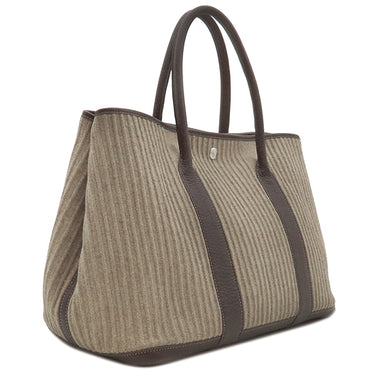 エルメス HERMES ガーデンパーティーPM マロン フェルト ブッフル トートバッグ シルバー金具 茶