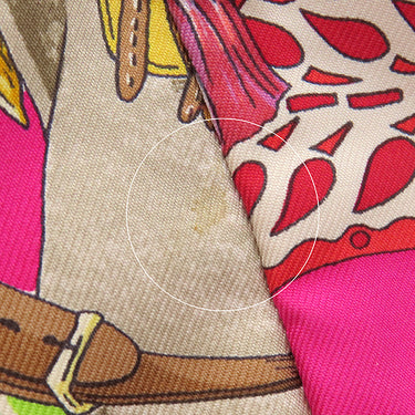 エルメス HERMES シルキーポップ レッド×ピンク×マルチカラー シルク レザー トートバッグ シルバー金具 【LA DANSE DU CHEVAL MARWARI/マールワーリ馬のダンス】 折りたたみ