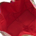 エルメス HERMES シルキーポップ レッド×ピンク×マルチカラー シルク レザー トートバッグ シルバー金具 【LA DANSE DU CHEVAL MARWARI/マールワーリ馬のダンス】 折りたたみ