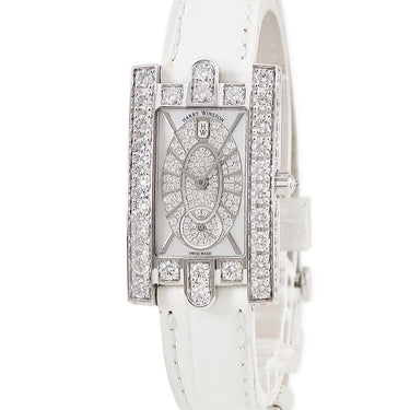 腕時計 ハリーウィンストン Harry Winston アベニュー クラシック エリプティック AVEQHM21WW241 クオーツ レディース K18WG無垢 純正ダイヤ