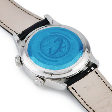 腕時計 ジャガールクルト JAEGER LECOULTRE マスター メモボックス 174.8.96 自動巻き メンズ ブルー アラーム