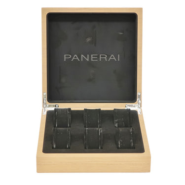 パネライ PANERAI 純正 ウォッチ ボックス 6本用 ブラウン ウッド 腕時計パーツ シルバー金具 BOX 保存箱 腕時計 ケース 収納 木製