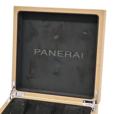 パネライ PANERAI 純正 ウォッチ ボックス 6本用 ブラウン ウッド 腕時計パーツ シルバー金具 BOX 保存箱 腕時計 ケース 収納 木製