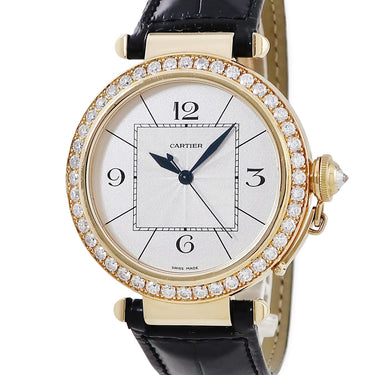 腕時計 カルティエ Cartier パシャ ドゥ カルティエ ダブルバレル WJ120351 自動巻き メンズ K18YG無垢 純正ダイヤ 青針