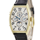 腕時計 フランクミュラー FRANCK MULLER トノウカーベックス パーペチュアルカレンダー 5850QP 自動巻き メンズ K18YG無垢 ホワイト 青針