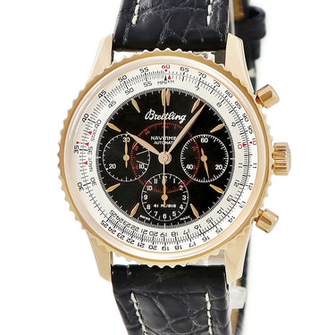 腕時計 ブライトリング BREITLING ナビタイマー モンブリラン H30030.1 自動巻き メンズ OH済 K18RG無垢 ブラック×シルバー