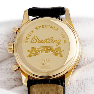 腕時計 ブライトリング BREITLING ナビタイマー モンブリラン H30030.1 自動巻き メンズ OH済 K18RG無垢 ブラック×シルバー